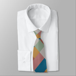 Blue Guld Grått Grönt Terracotta Färg Block Slips