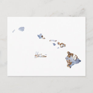 Blue & Guld Hawaii Karta Vykort