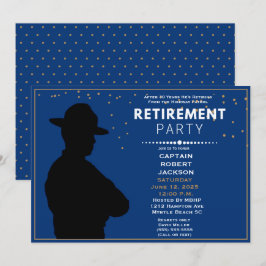 Blue Guld Highway Patrol Pension Party Invita Inbjudningar