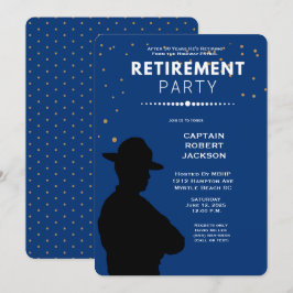 Blue Guld Highway Patrol Pension Party Invita Inbjudningar