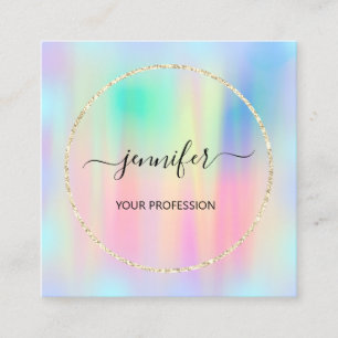 Blue Guld Holograph Professionell Makeup Boutique Fyrkantigt Visitkort