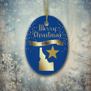 Blue Guld Idaho Star Julgransprydnad Keramik