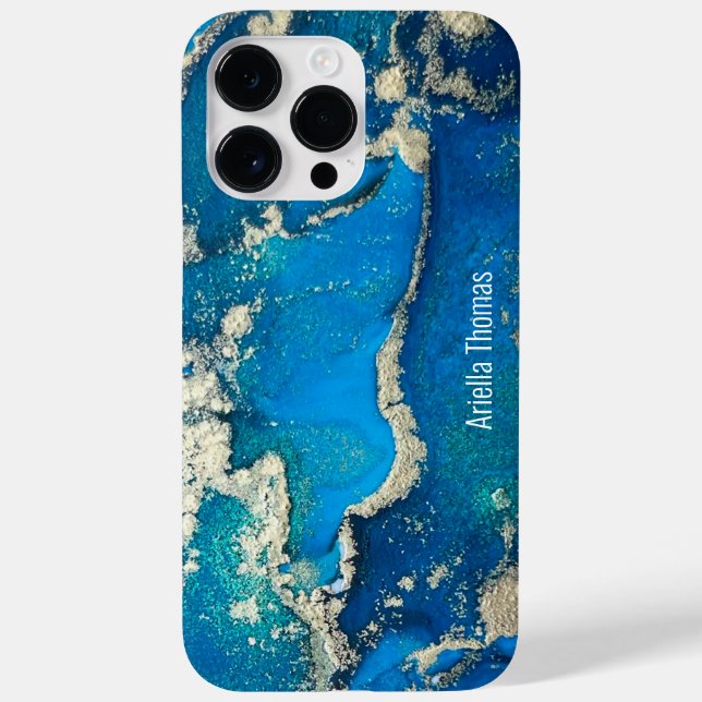 Blue Guld iPhone 14 Pro Max Fodral (Baksida)