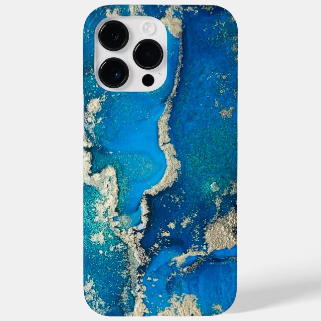 Blue Guld iPhone 14 Pro Max Fodral (Baksida)