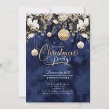 Blue Guld Ivory Flowers jul Party