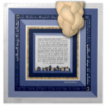 Blue Guld Jerusalem ASHKENAZ Challah Dough Cover Tygservett<br><div class="desc">ASHKENAZ-versionen av Bracha på våra populära Jerusalemskuggor av Blue & (simulerad) Guld Framed Challah Dough Cover. Challah Dough Cover innehåller fullt av Ashkenazic-versionen av den välsignelse som reciterades när Challah separerades samt texten i Yehi Ratzon-fullt som ofta sägs när man utför detta mitzvah. Så bekvämt är det! Och eftersom Challah...</div>