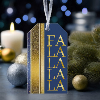 Blue Guld jul Fa La Mönster#27 ID1009 Presentetikett