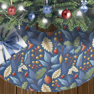 Blue Guld jul Mönster#18 ID1009 Julgransmatta Borstad Polyester