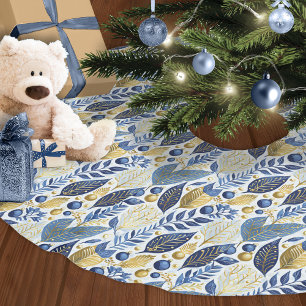 Blue Guld jul Mönster#21 ID1009 Julgransmatta Borstad Polyester