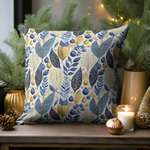 Blue Guld jul Mönster#21 ID1009 Kudde