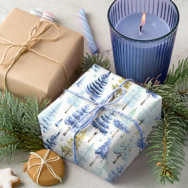 Blue Guld jul Mönster#26 ID1009 Presentpapper