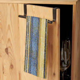 Blue Guld jul Mönster#28 ID1009 Kökshandduk