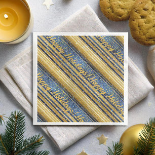 Blue Guld jul Mönster#28 ID1009 Pappersservett