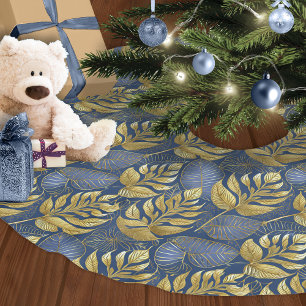 Blue Guld jul Mönster#29 ID1009 Julgransmatta Borstad Polyester
