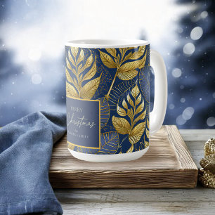 Blue Guld jul Mönster#29 ID1009 Kaffemugg