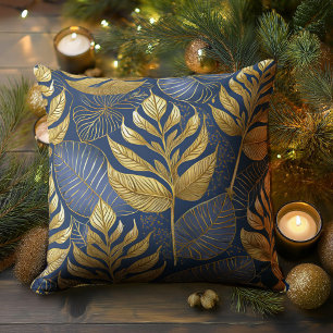 Blue Guld jul Mönster#29 ID1009 Kudde