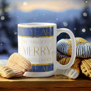 Blue Guld jul Mönster#35 ID1009 Kaffemugg
