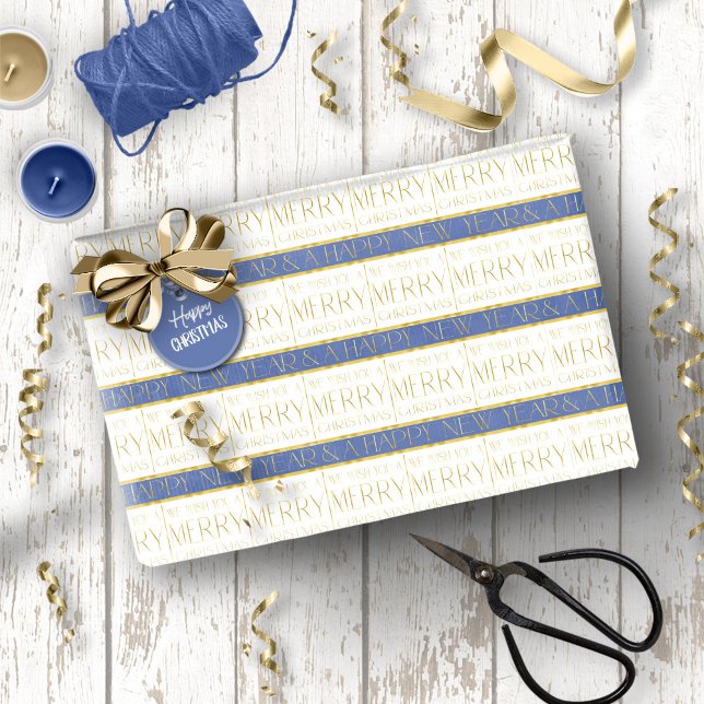 Blue Guld jul Mönster#35 ID1009 Presentpapper (Skapare uppladdad)