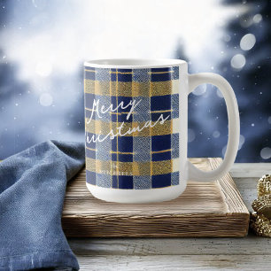 Blue Guld jul Mönster#7 ID1009 Kaffemugg