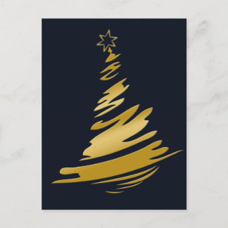 Blue Guld Julgran Helg Vykort