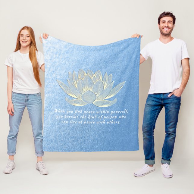 Blue Guld Lotus Yoga Meditation Instructor citerar Fleecefilt (På plats)