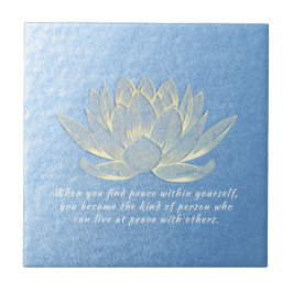 Blue Guld Lotus Yoga Meditation Instructor Kakelplatta