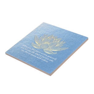 Blue Guld Lotus Yoga Meditation Instructor Kakelplatta