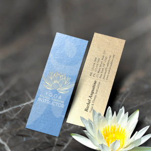 Blue Guld Lotus Yoga Meditation Reiki-instruktor Mini Visitkort