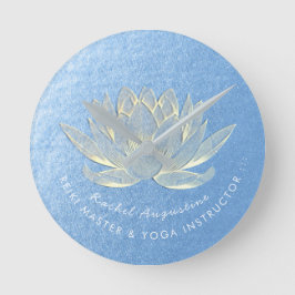 Blue Guld Lotus Yoga Studio Meditation Instructor Rund Klocka