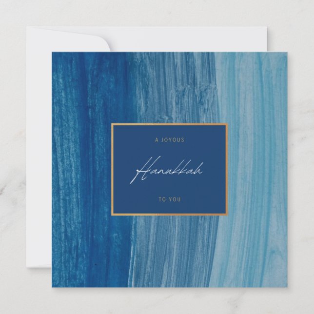 Blue & Guld Lycklig Hanukkah (Framsida)