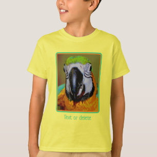 Blue Guld Macaw Parrot Abstrakt Personlig T Shirt