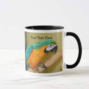 Blue Guld Macaw Parrot Animal Mugg