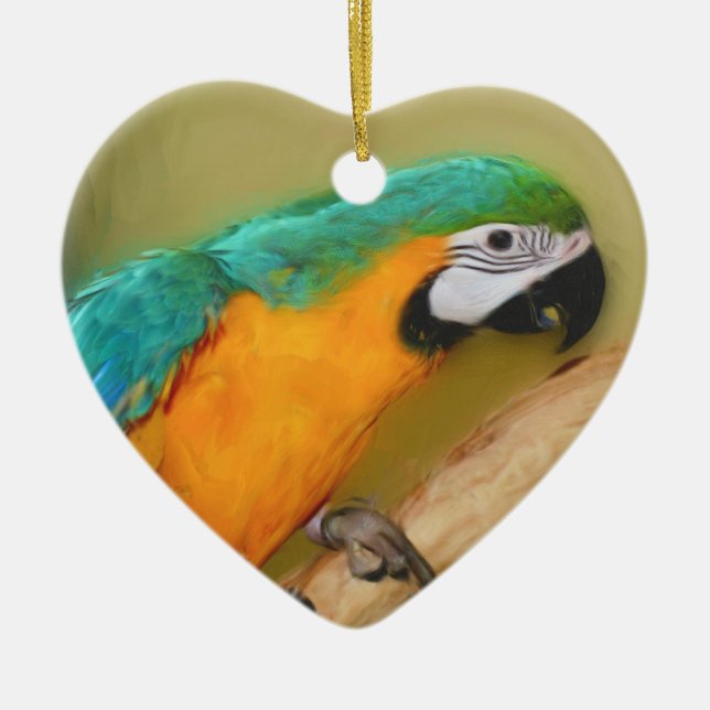 Blue Guld Macaw Parrot Bird Ornament (Framsidan)