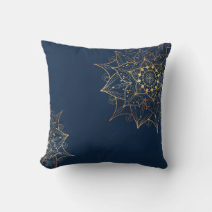 Blue & Guld Mandala Islamic Art Inspired Kudde