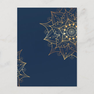 Blue & Guld Mandala | Islamic Art Inspired Vykort