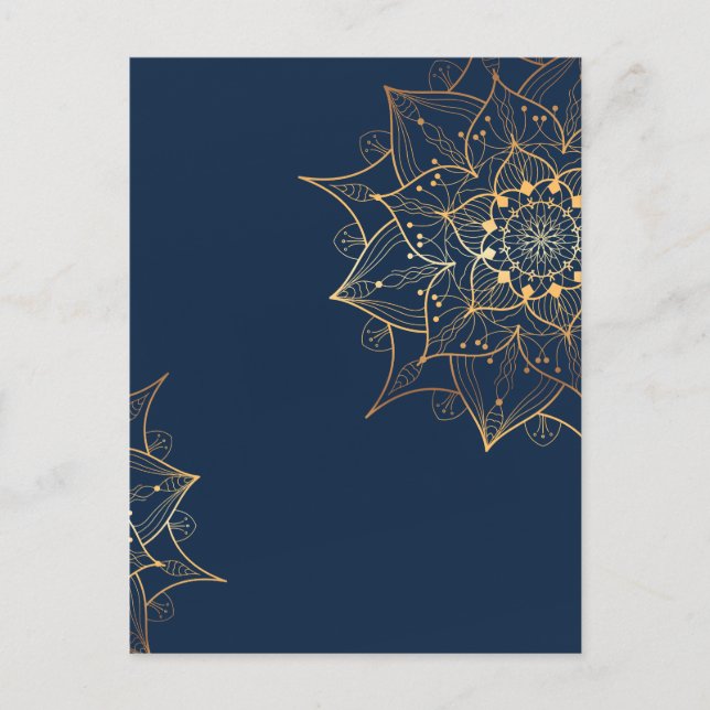 Blue & Guld Mandala | Islamic Art Inspired Vykort (Framsida)