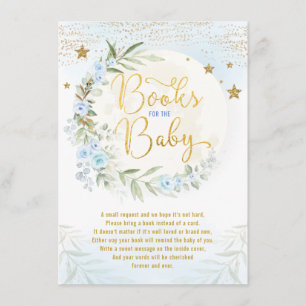 Blue Guld Måne & Stars Greenery Bokar för Baby Tilläggskort