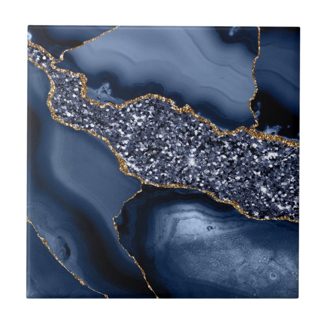 Blue Guld marble Agate Modern Kitchen Bathroom Kakelplatta (Framsidan)