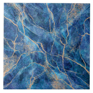 Blue Guld Marble Söt Kakelplatta