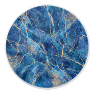 Blue Guld Marble Söt Knopp