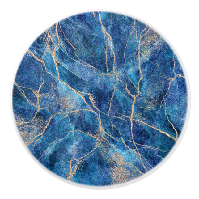 Blue Guld Marble Söt Knopp (Framsidan)