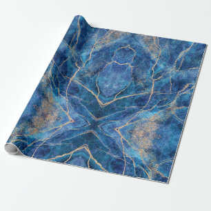 Blue Guld Marble Söt Presentpapper