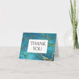 Blue Guld Marble Tack Kort