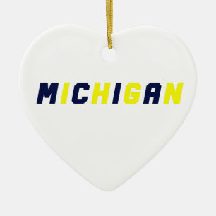 Blue & Guld Michigan Julgransprydnad Keramik