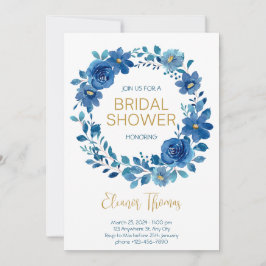 Blue Guld Möhippa Inbjudningar