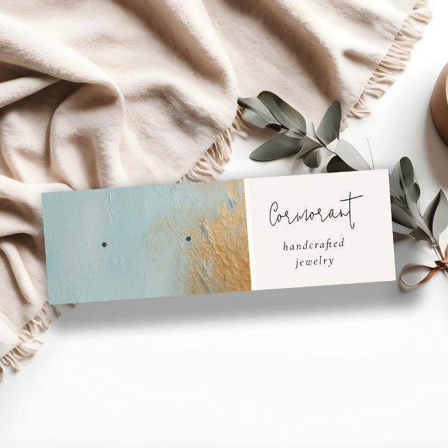 Blue Guld Oil Paint Struktur Earring Stud Holder Mini Visitkort (Skapare uppladdad)