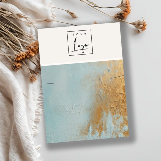 Blue Guld Oil Paint Struktur Logotyp Necklace Visn Visitkort (Skapare uppladdad)