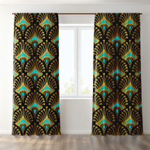 Blue Guld på Black Art Deco Mönster