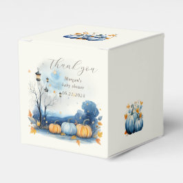 Blue Guld Pumpkin Baby Shower Monogram Presentaskar