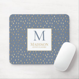 Blue Guld RainDrop Modern Trendig Monogram Musmatta
